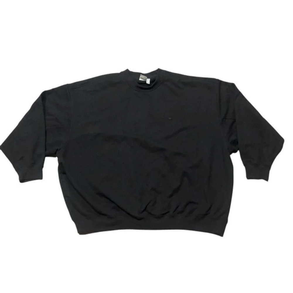 Adidas Originals Black Crewneck Sweatshirt Mens XL Trefoil Minimal Logo‎